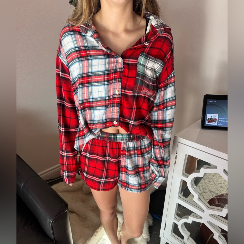 American Eagle Outfitters Plaid Pajama Set